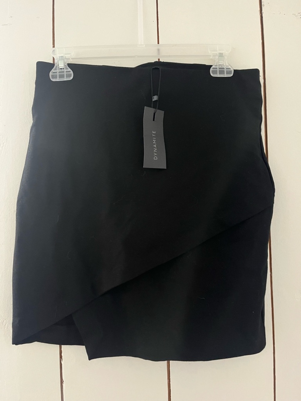 Dynamite Black Wrap-Front Mini Skirt